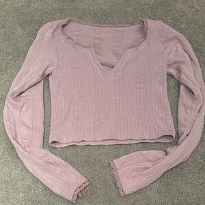 Urban Outfitters Lavender Lace Long Sleeve Top